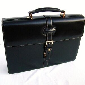 Goldpfeil Black Leather Executive Briefcase | German Luxury | Vintage